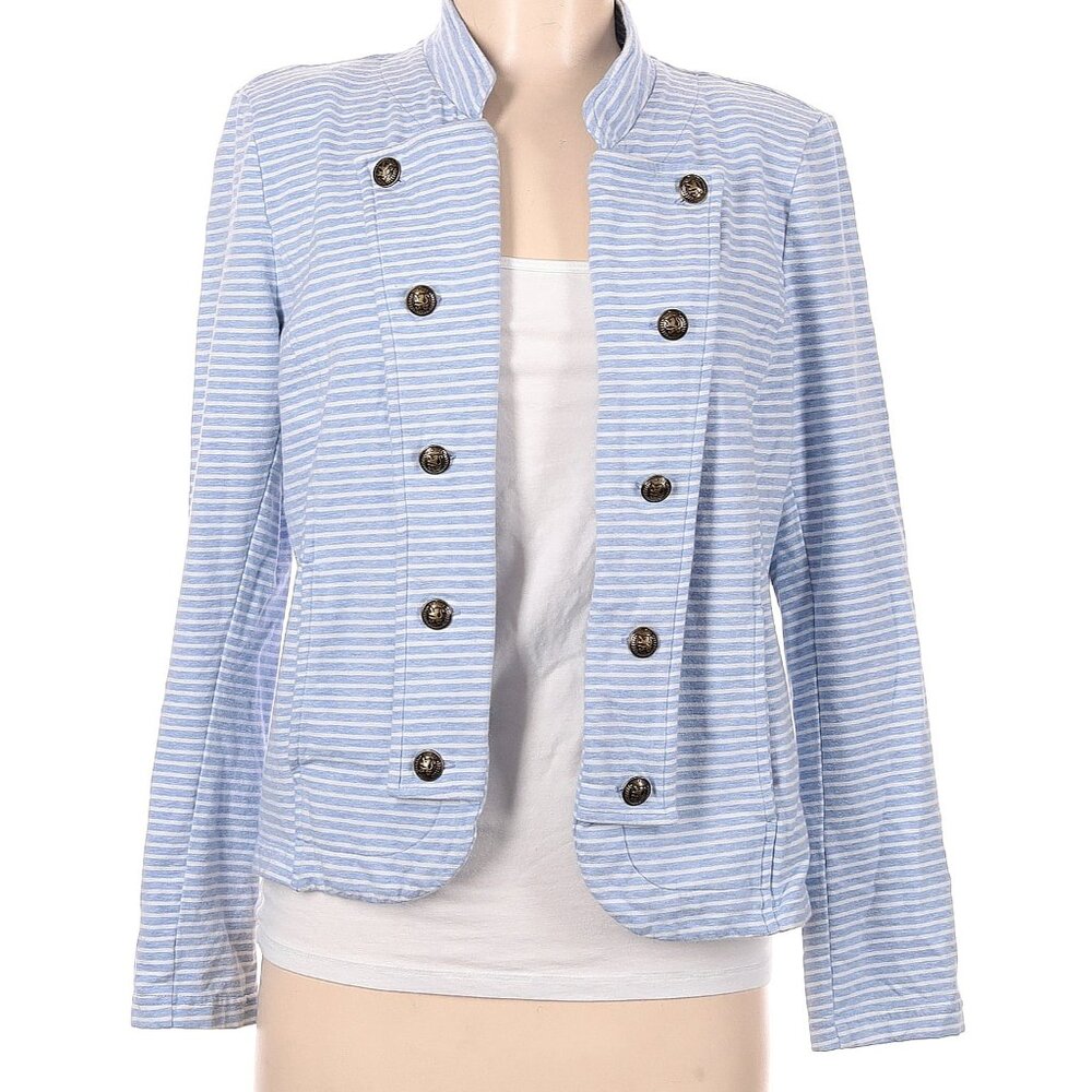 Tommy Hilfiger Military Band Jacket-lt blue and white stripe